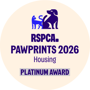 RSPCA pawprints 2025 housing platinum award