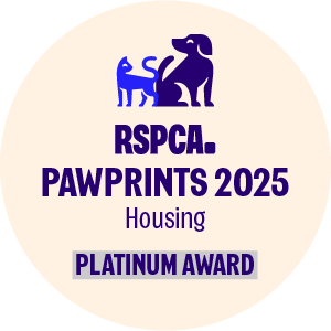 RSPCA pawprints 2025 housing platinum award